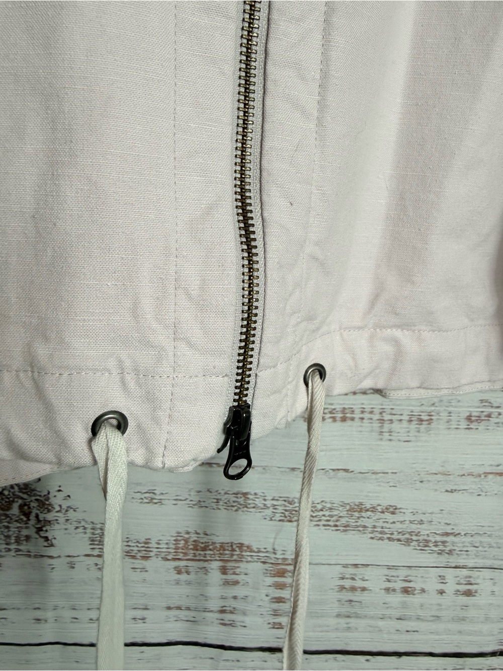 Eileen Fisher Sueded Organic Cotton Hemp CERAMIC Jacket M - Picture 2 of 6